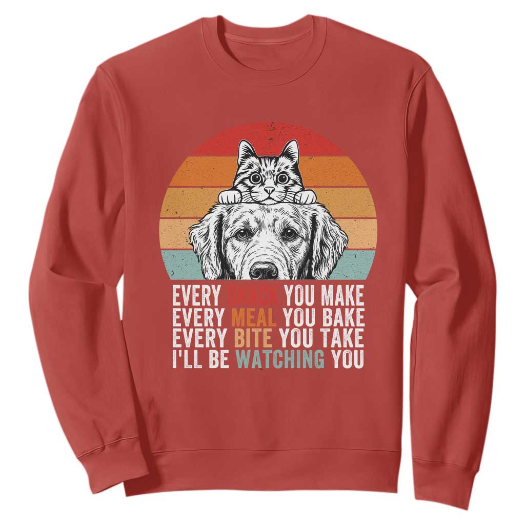 Every Snack You Make Sweatshirt Funny Dog Cat Lovers TS14 Red Print Your Wear
