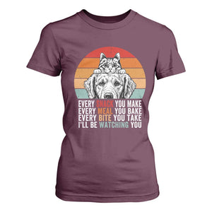 Every Snack You Make T Shirt For Women Funny Dog Cat Lovers TS14 Maroon Print Your Wear