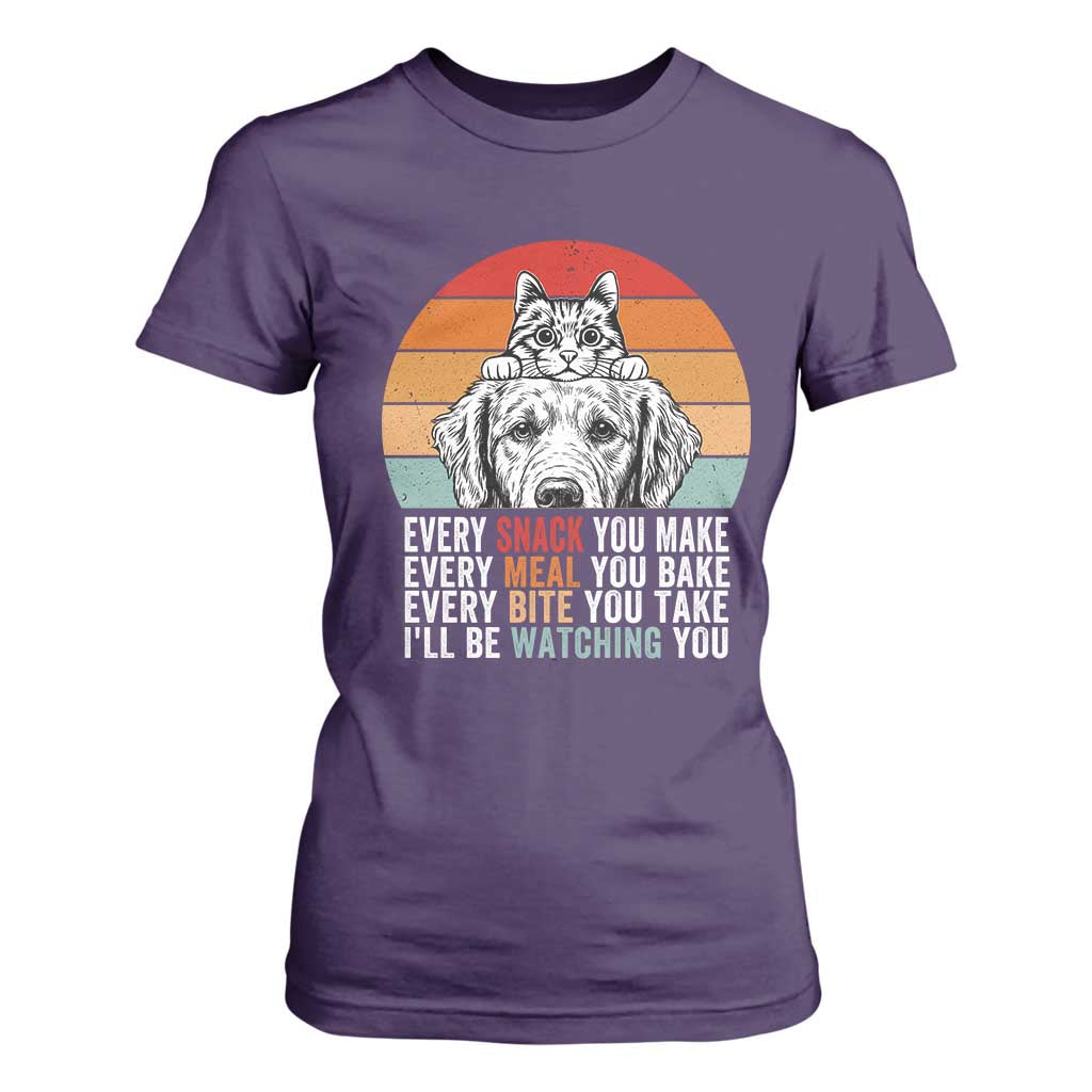 Every Snack You Make T Shirt For Women Funny Dog Cat Lovers TS14 Purple Print Your Wear