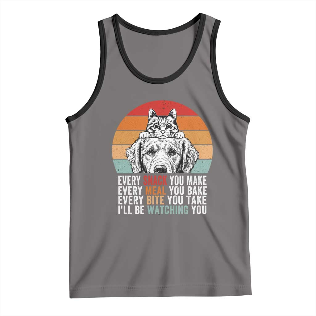 Every Snack You Make Tank Top Funny Dog Cat Lovers TS14 Deep Heather Black Print Your Wear