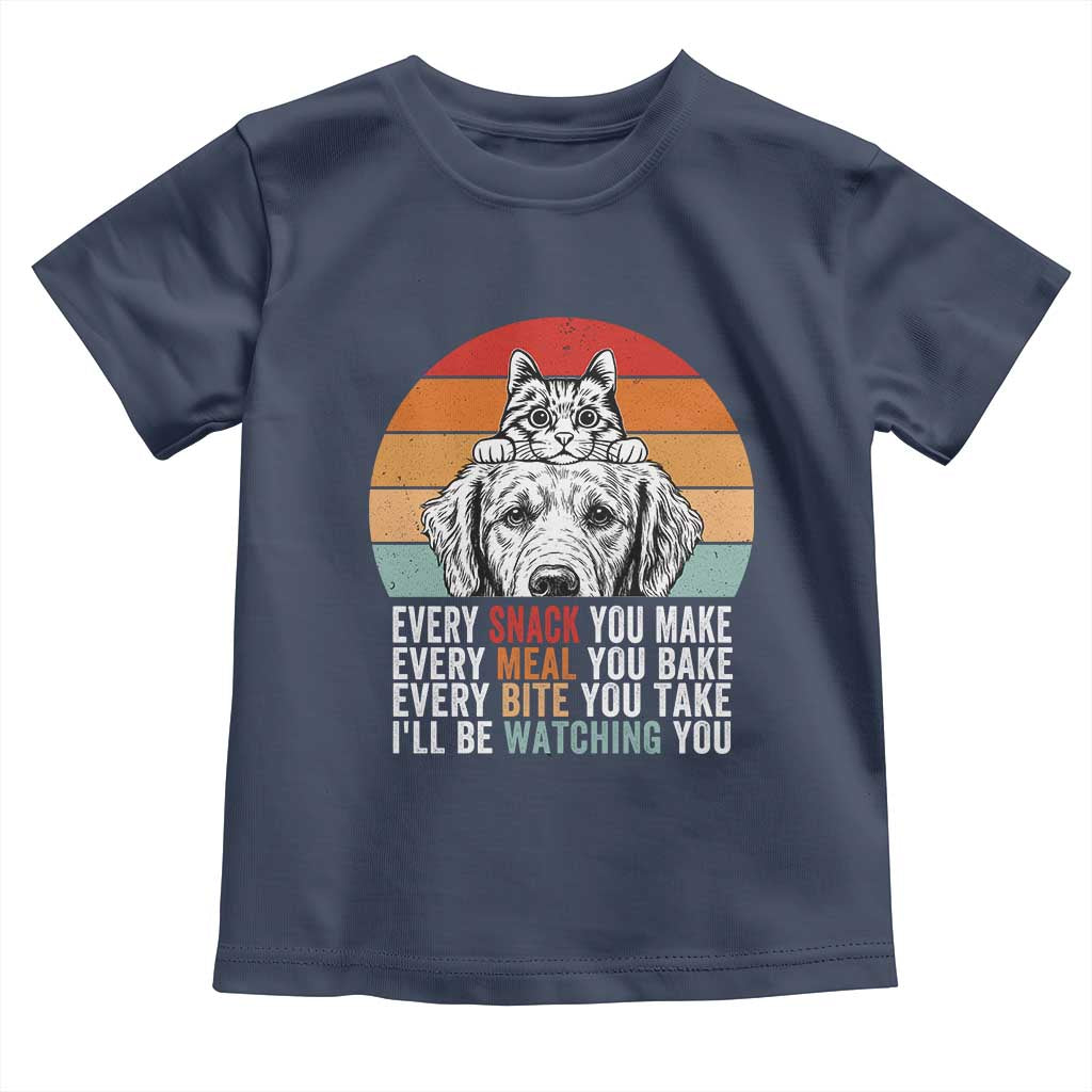Every Snack You Make Toddler T Shirt Funny Dog Cat Lovers TS14 Navy Print Your Wear