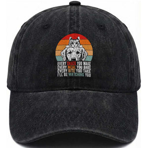 Every Snack You Make Washed Cotton Baseball Cap Funny Dog Cat Lovers TS14 Washed Cap Universal Fit Black Print Your Wear