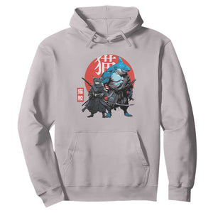 Samurai Cat Shark Hoodie Retro Japanese Animal Warrior Art TS14 Ice Gray Print Your Wear