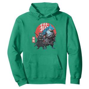 Samurai Cat Shark Hoodie Retro Japanese Animal Warrior Art TS14 Irish Green Print Your Wear
