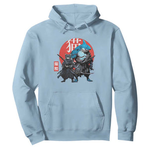 Samurai Cat Shark Hoodie Retro Japanese Animal Warrior Art TS14 Light Blue Print Your Wear
