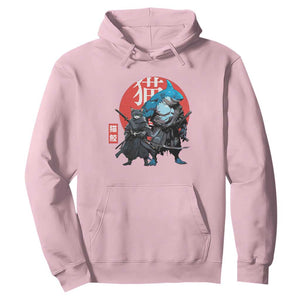 Samurai Cat Shark Hoodie Retro Japanese Animal Warrior Art TS14 Light Pink Print Your Wear