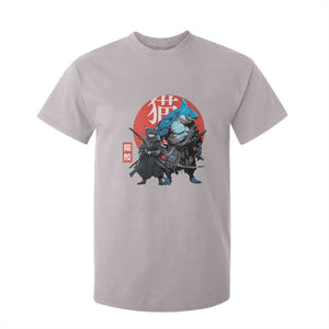 Samurai Cat Shark T Shirt For Kid Retro Japanese Animal Warrior Art TS14 Ice Gray Print Your Wear