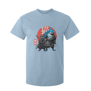 Samurai Cat Shark T Shirt For Kid Retro Japanese Animal Warrior Art TS14 Light Blue Print Your Wear