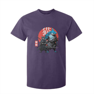 Samurai Cat Shark T Shirt For Kid Retro Japanese Animal Warrior Art TS14 Purple Print Your Wear
