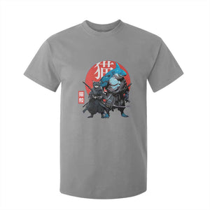 Samurai Cat Shark T Shirt For Kid Retro Japanese Animal Warrior Art TS14 Sport Gray Print Your Wear