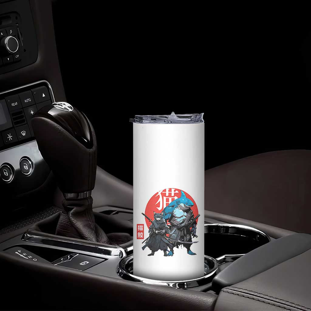 Samurai Cat Shark Skinny Tumbler Retro Japanese Animal Warrior Art TS14 Print Your Wear