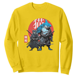 Samurai Cat Shark Sweatshirt Retro Japanese Animal Warrior Art TS14 Daisy Print Your Wear