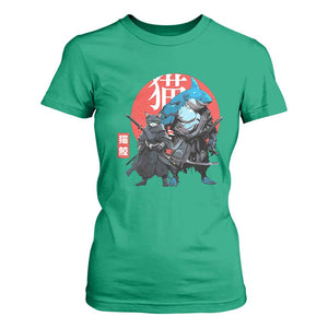 Samurai Cat Shark T Shirt For Women Retro Japanese Animal Warrior Art TS14 Irish Green Print Your Wear