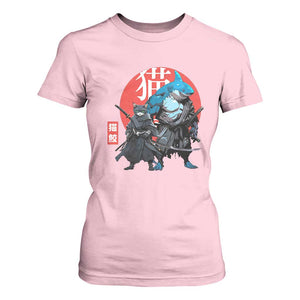 Samurai Cat Shark T Shirt For Women Retro Japanese Animal Warrior Art TS14 Light Pink Print Your Wear