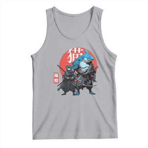 Samurai Cat Shark Tank Top Retro Japanese Animal Warrior Art TS14 Athletic Heather Print Your Wear