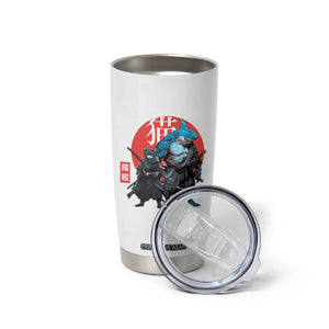 Samurai Cat Shark Tumbler Cup Retro Japanese Animal Warrior Art TS14 Print Your Wear