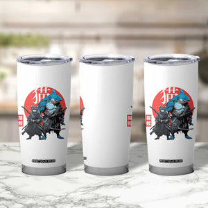Samurai Cat Shark Tumbler Cup Retro Japanese Animal Warrior Art TS14 Print Your Wear