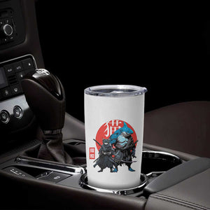Samurai Cat Shark Tumbler Cup Retro Japanese Animal Warrior Art TS14 Print Your Wear