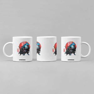 Samurai Cat Shark Coffee Mug Retro Japanese Animal Warrior Art TS14 Print Your Wear