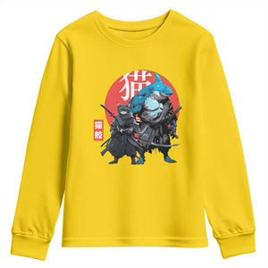 Samurai Cat Shark Youth Sweatshirt Retro Japanese Animal Warrior Art TS14 Daisy Print Your Wear