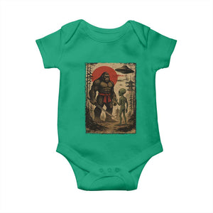Samurai Bigfoot Japanese UFO Baby Onesie Sasquatch Ailen Ukiyo-e TS14 Irish Green Print Your Wear