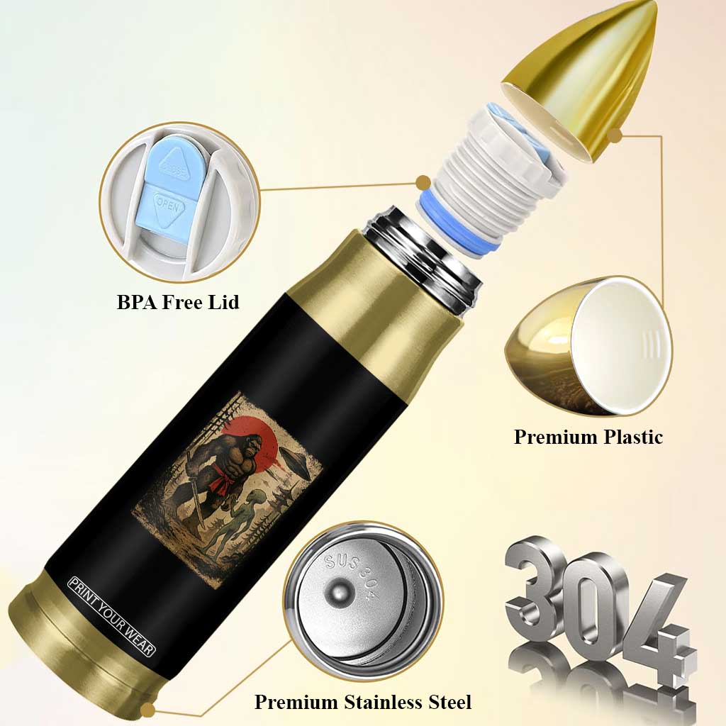 Samurai Bigfoot Japanese UFO Bullet Tumbler Sasquatch Ailen Ukiyo-e TS14 Print Your Wear