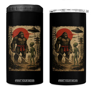 Samurai Bigfoot Japanese UFO 4 in 1 Can Cooler Tumbler Sasquatch Ailen Ukiyo-e TS14 One Size: 16 oz Black Print Your Wear
