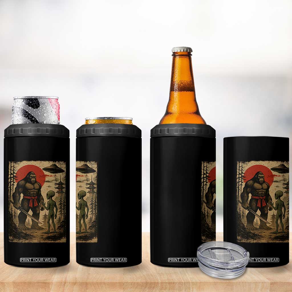 Samurai Bigfoot Japanese UFO 4 in 1 Can Cooler Tumbler Sasquatch Ailen Ukiyo-e TS14 Print Your Wear