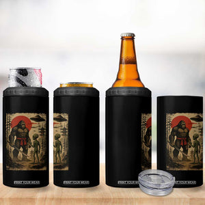 Samurai Bigfoot Japanese UFO 4 in 1 Can Cooler Tumbler Sasquatch Ailen Ukiyo-e TS14 Print Your Wear