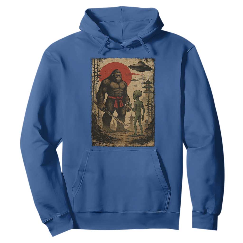 Samurai Bigfoot Japanese UFO Hoodie Sasquatch Ailen Ukiyo-e TS14 Royal Blue Print Your Wear