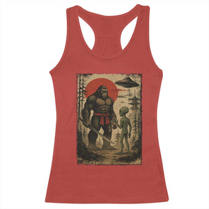 Samurai Bigfoot Japanese UFO Racerback Tank Top Sasquatch Ailen Ukiyo-e TS14 Red Print Your Wear