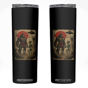 Samurai Bigfoot Japanese UFO Skinny Tumbler Sasquatch Ailen Ukiyo-e TS14 Black Print Your Wear