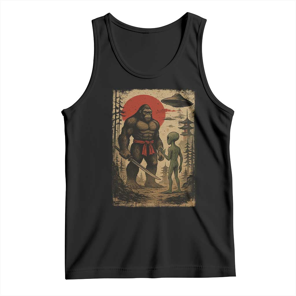 Samurai Bigfoot Japanese UFO Tank Top Sasquatch Ailen Ukiyo-e TS14 Black Print Your Wear