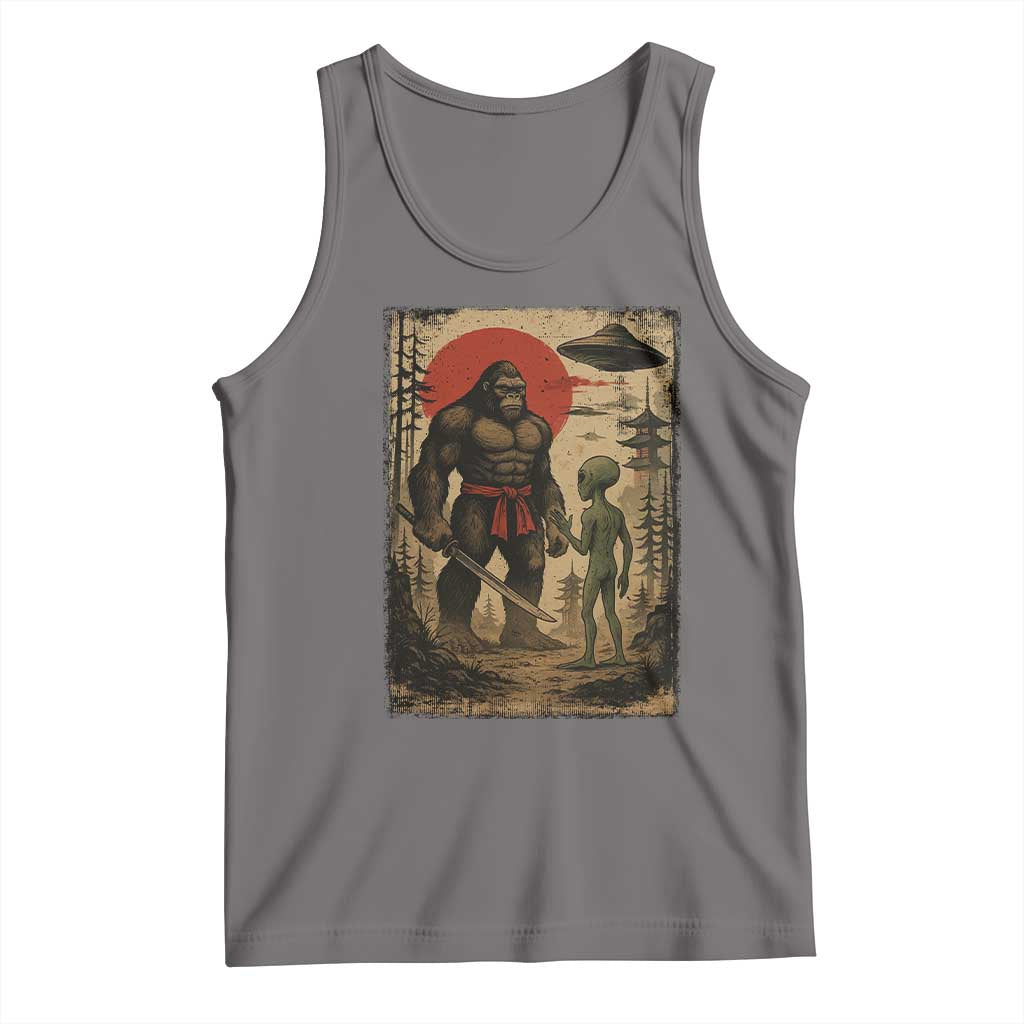 Samurai Bigfoot Japanese UFO Tank Top Sasquatch Ailen Ukiyo-e TS14 Deep Heather Print Your Wear