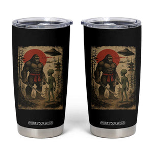 Samurai Bigfoot Japanese UFO Tumbler Cup Sasquatch Ailen Ukiyo-e TS14 Black Print Your Wear