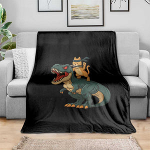 Ninja Cat Riding Dinosaur Throw Blanket TS14 Print Your Wear