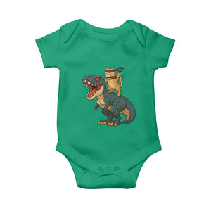 Ninja Cat Riding Dinosaur Baby Onesie TS14 Irish Green Print Your Wear