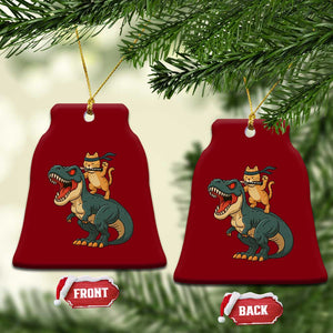 Ninja Cat Riding Dinosaur Ceramic Ornament TS14 Print Your Wear