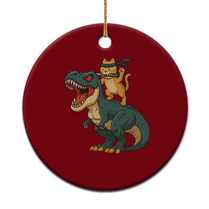 Ninja Cat Riding Dinosaur Ceramic Ornament TS14 1pc Red Print Your Wear