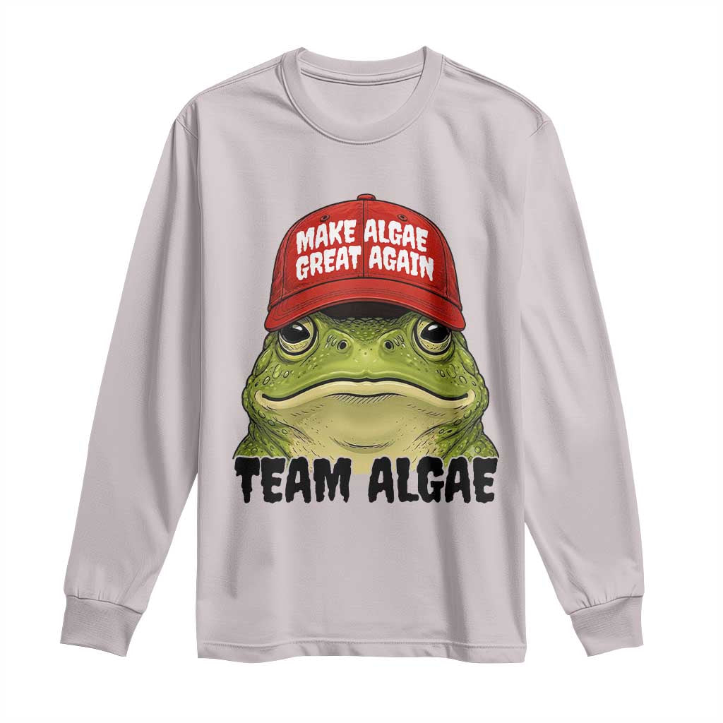 Make Algae Great Again Long Sleeve Shirt Funny Political Satire Nature Lover Gift TS14 S Ice Gray Print Your Wear