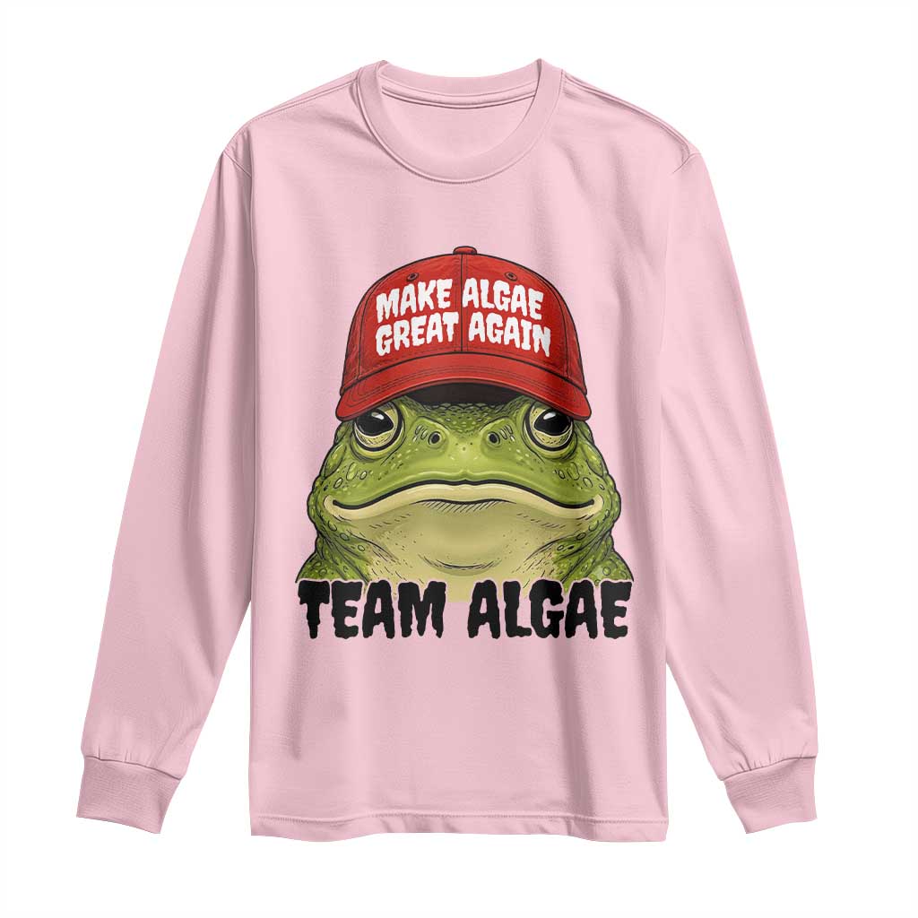 Make Algae Great Again Long Sleeve Shirt Funny Political Satire Nature Lover Gift TS14 Light Pink Print Your Wear