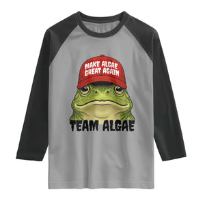 Make Algae Great Again Raglan Shirt Funny Political Satire Nature Lover Gift TS14 Sport Gray Black Print Your Wear