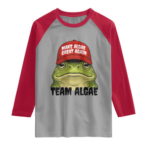 Make Algae Great Again Raglan Shirt Funny Political Satire Nature Lover Gift TS14 Sport Gray Red Print Your Wear