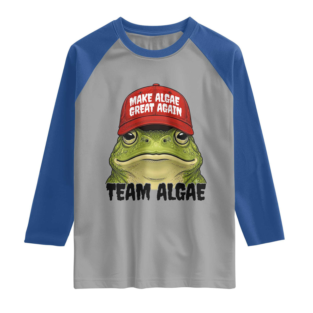 Make Algae Great Again Raglan Shirt Funny Political Satire Nature Lover Gift TS14 Sport Gray Royal Print Your Wear