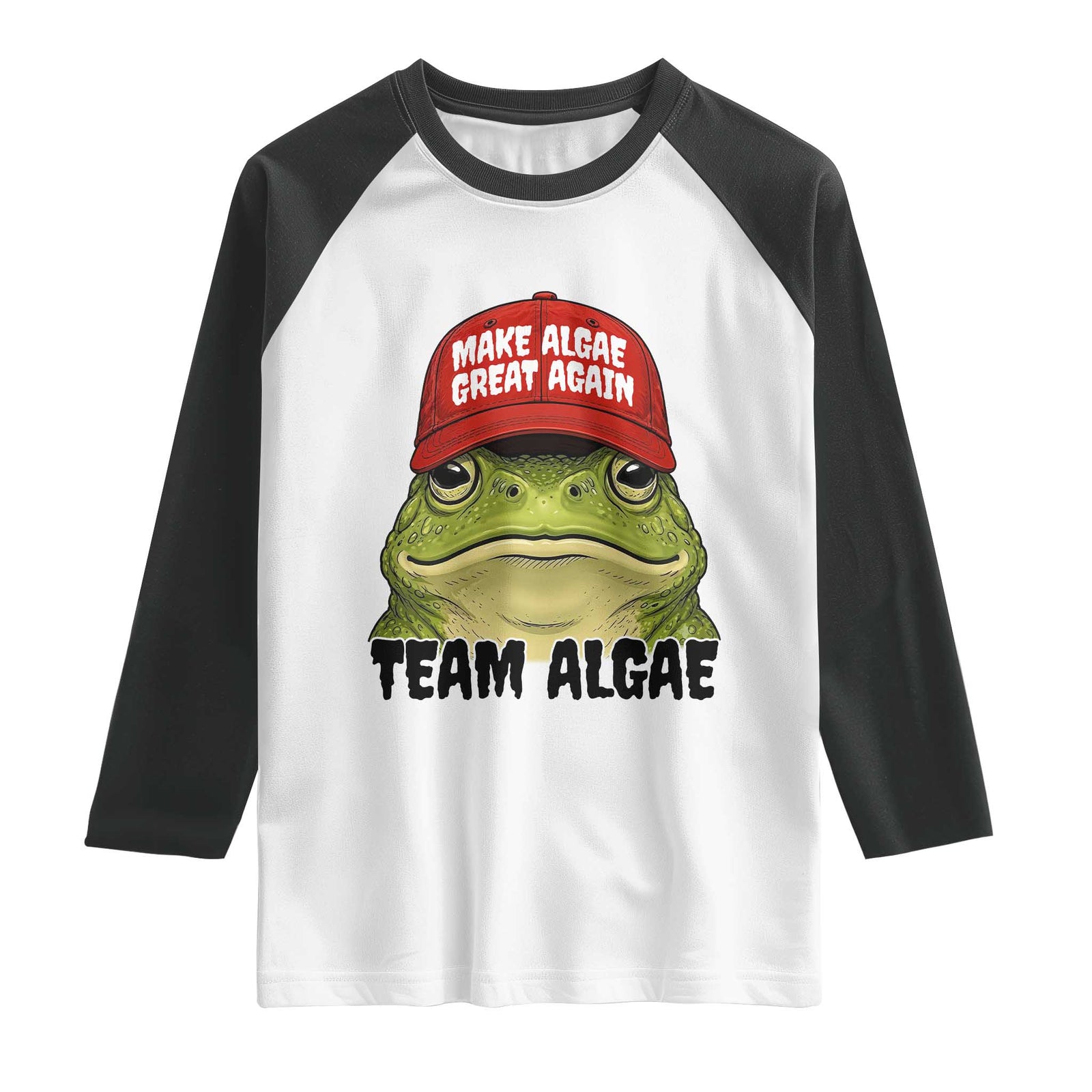 Make Algae Great Again Raglan Shirt Funny Political Satire Nature Lover Gift TS14 White Black Print Your Wear