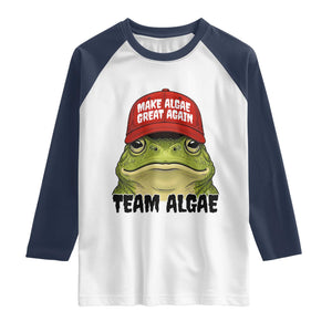 Make Algae Great Again Raglan Shirt Funny Political Satire Nature Lover Gift TS14 XS White Navy Print Your Wear