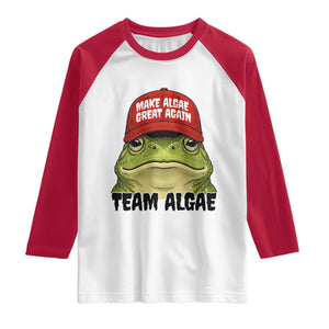 Make Algae Great Again Raglan Shirt Funny Political Satire Nature Lover Gift TS14 White Red Print Your Wear