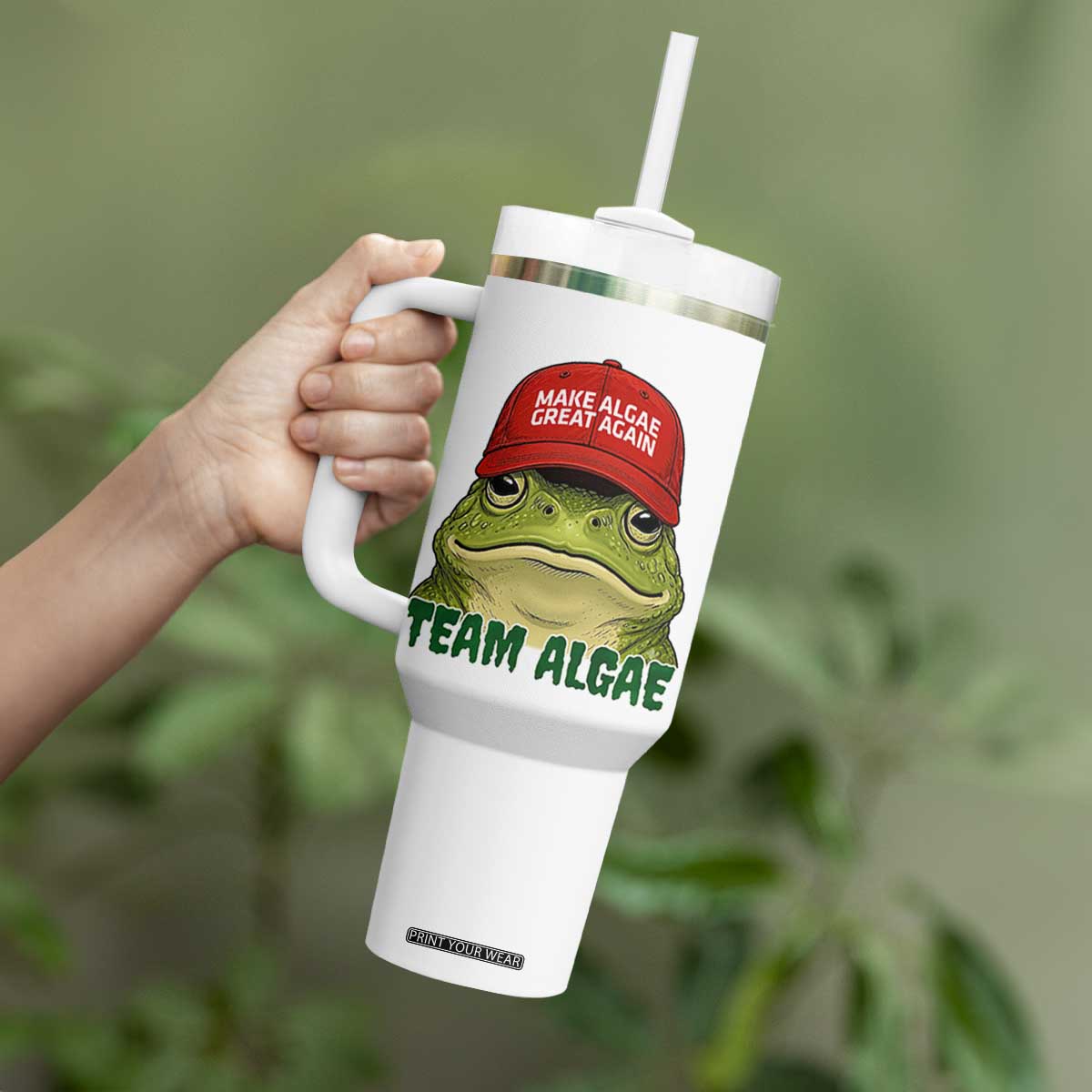 Make Algae Great Again Tumbler With Handle Funny Political Satire Nature Lover Gift TS14 Print Your Wear