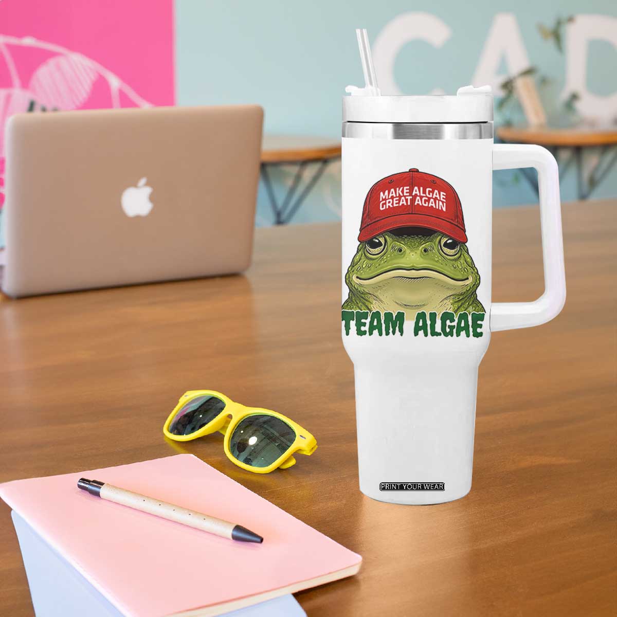 Make Algae Great Again Tumbler With Handle Funny Political Satire Nature Lover Gift TS14 Print Your Wear