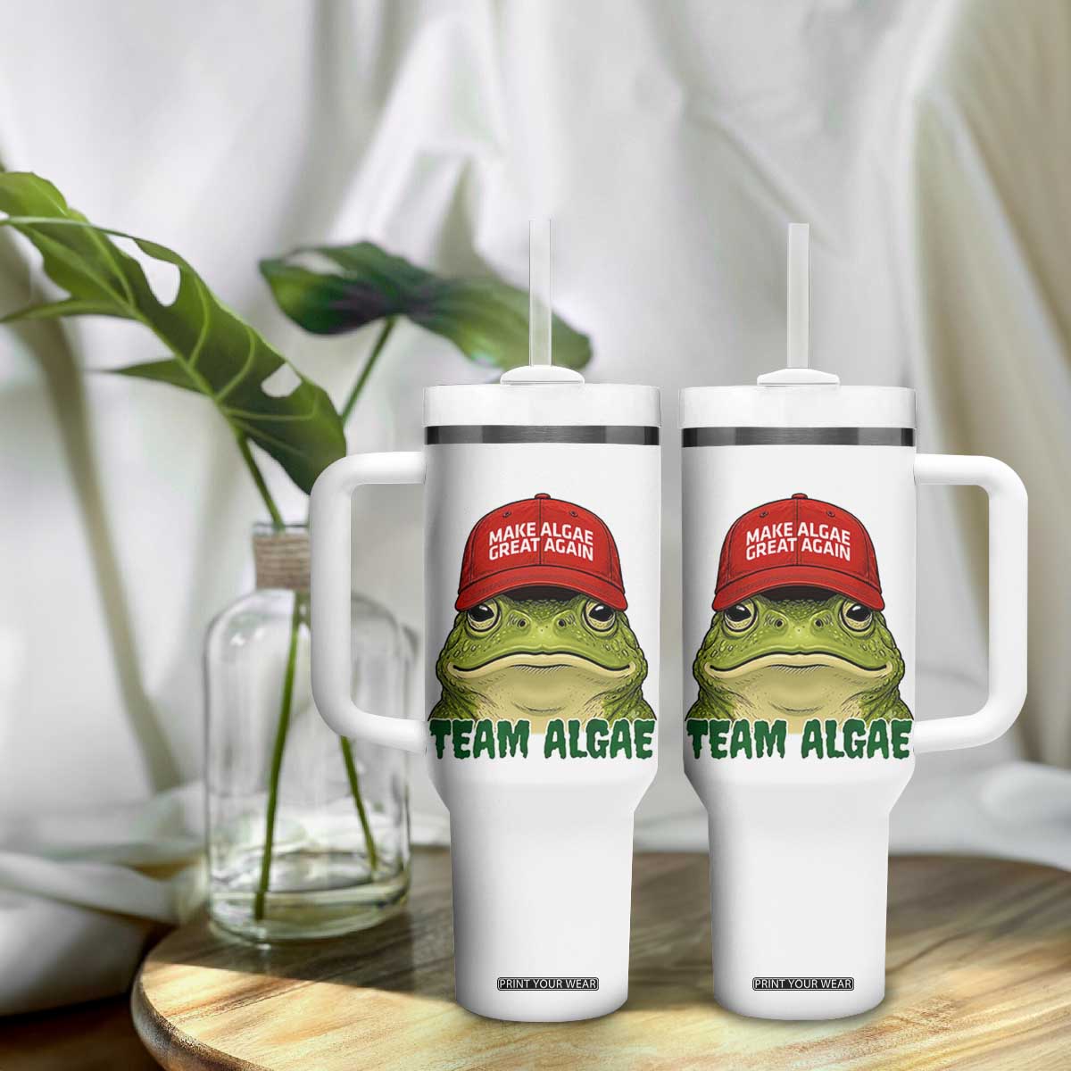 Make Algae Great Again Tumbler With Handle Funny Political Satire Nature Lover Gift TS14 Print Your Wear